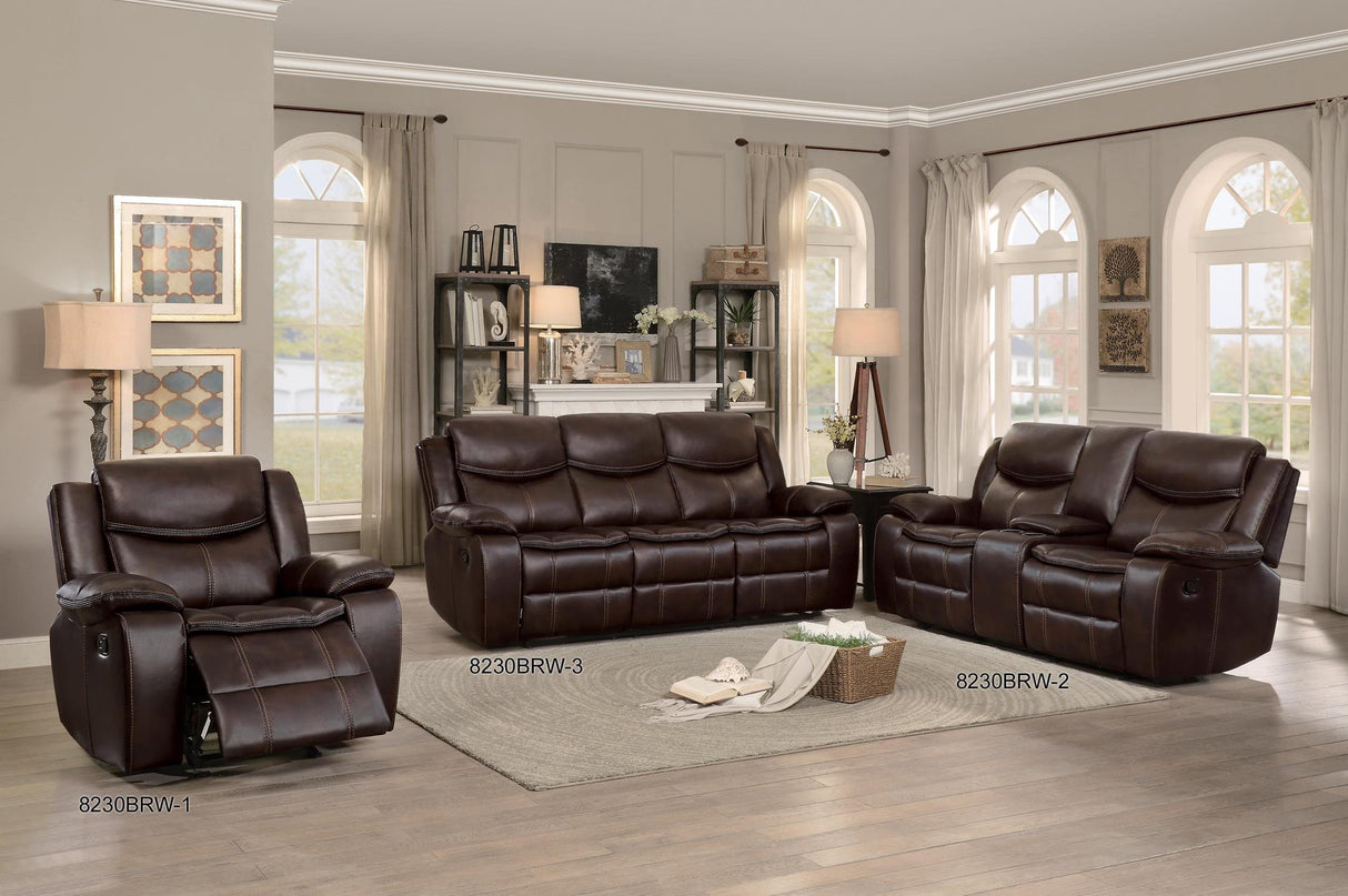 Homelegance Bastrop 79" Double Glider Reclining Loveseat (Manual), Brown