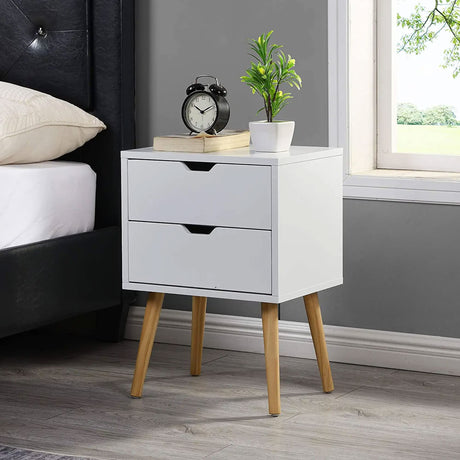 End Side Table Nightstand with Storage Drawer -Fashion Modern Assemble