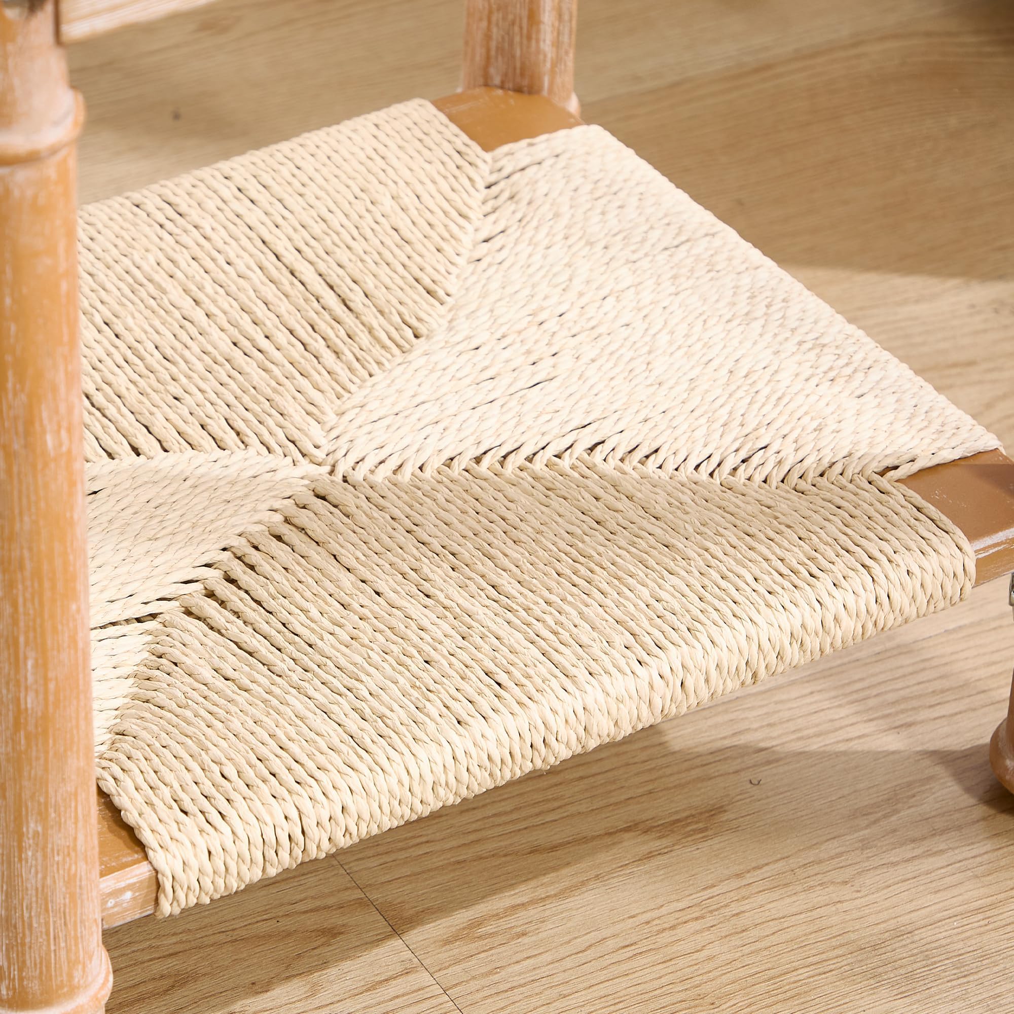 Table with Drawer for Living Room Couch Farmhouse End Table with Woven Rope Shelf