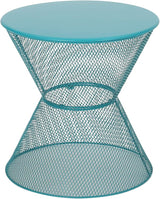 Doreen Modern Outdoor Iron Side Table, Matte Black