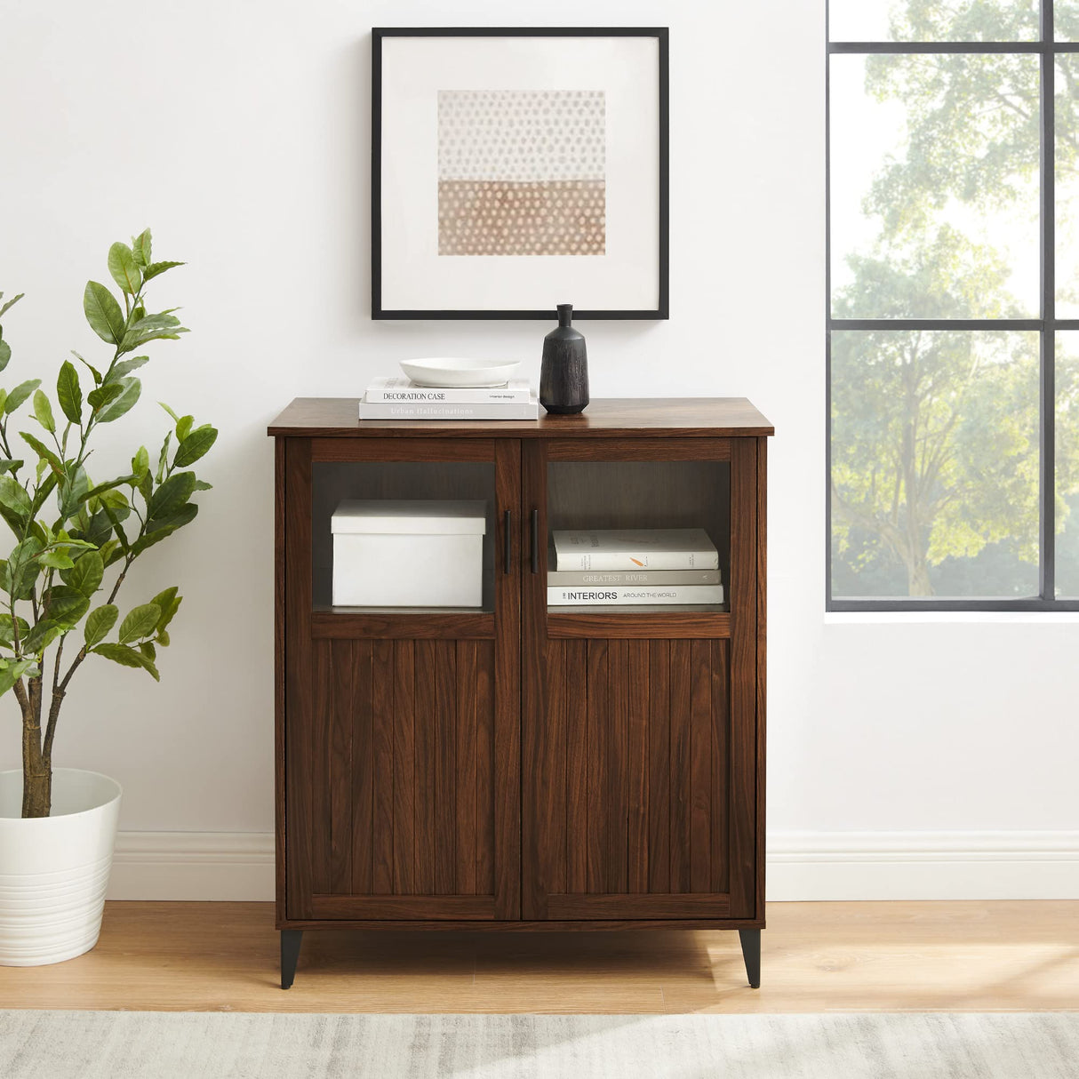 Hazle Cottage-Style Grooved Door Accent Cabinet