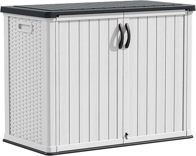 Outdoor Storage Cabinet 26 Cu Ft with Pad-Lockable Doors