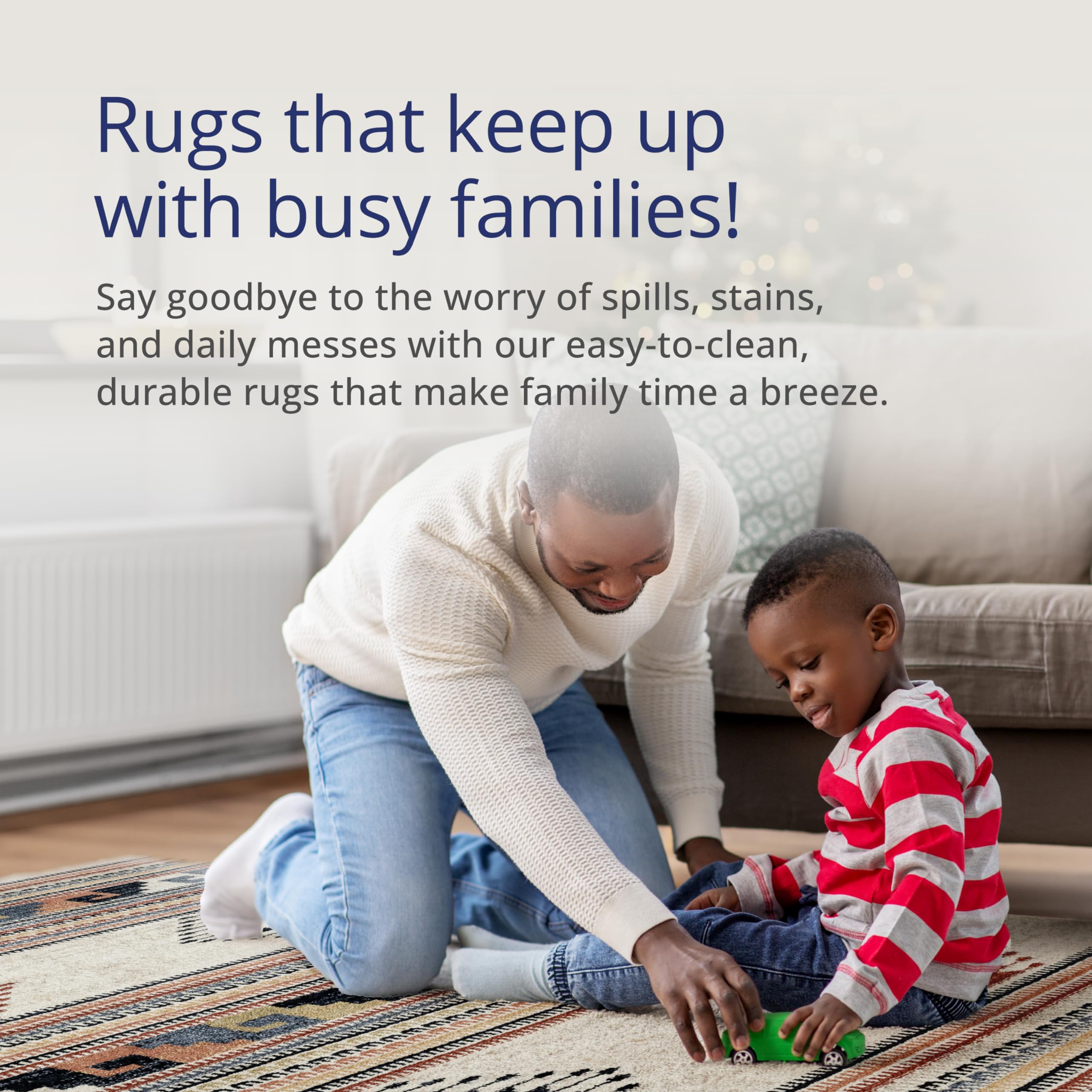 Abani Multicolor Southwestern Design 5'3" x 7'6" (5x8) Area Rug - Non-Shed Orange, Grey & Beige Tribal Pattern Dining Room Carpet Rugs