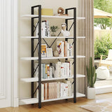 5 Tier Bookshelf, 70.9" Tall Industrial Bookcase, Wide Open Display Storage Book Shelf