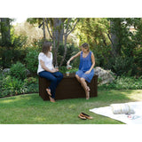 Outdoor Storage Deck Box, for Patio, Backyard & Garden, Brightwood, 120 Gal, Brown
