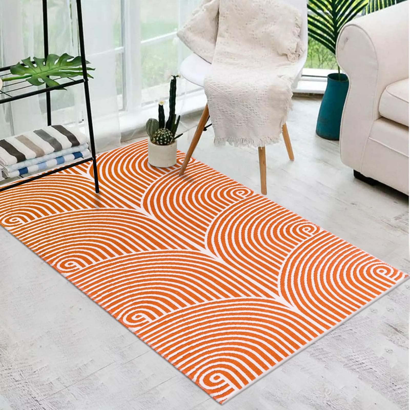 Small Outdoor Rug 3'x5', Front Door Mat Outdoor Entrance Machine Washable Rugs Cotton