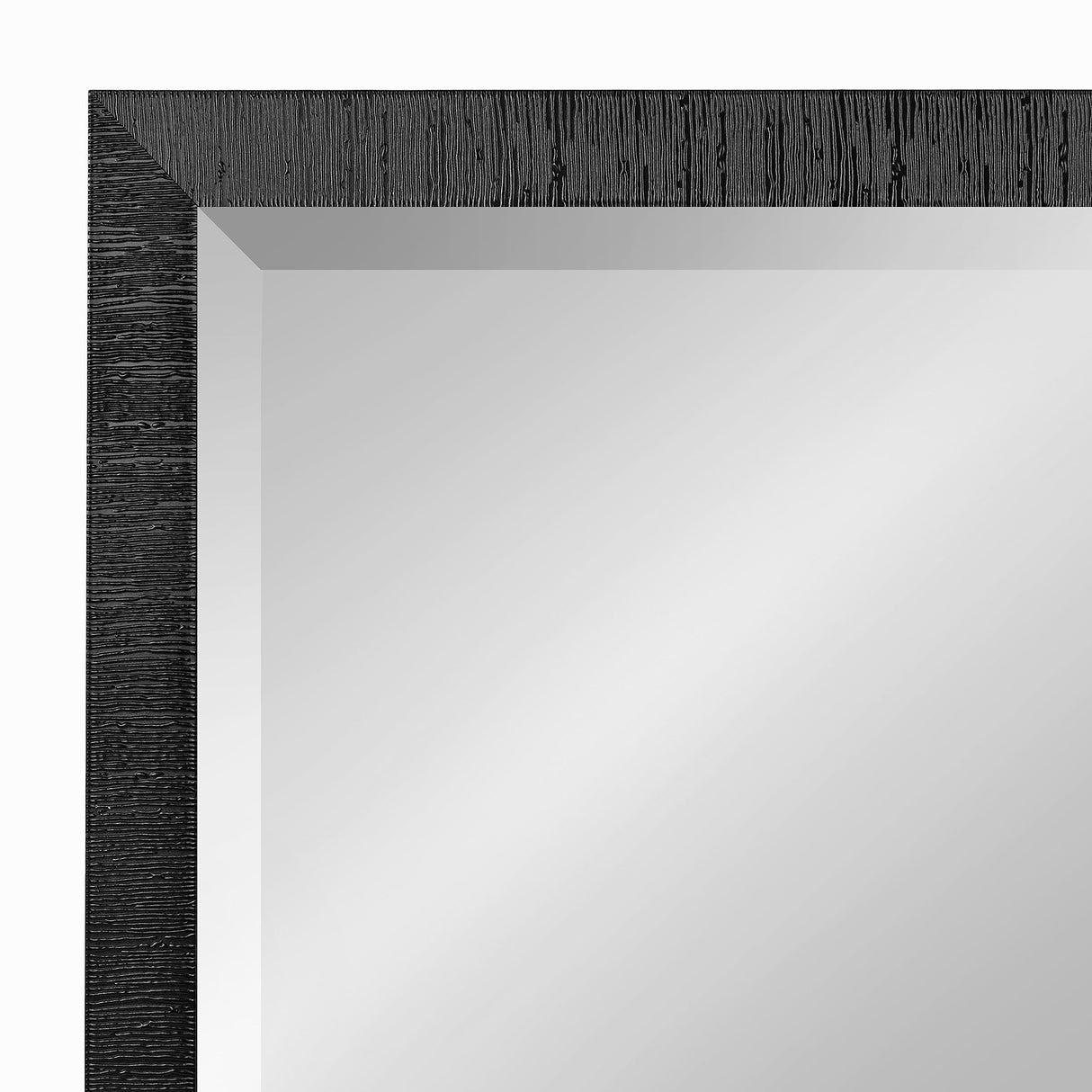 Reyna Modern Rectangle Wall Mirror, 24 x 36, Black, Framed Rectangular Statement Mirror