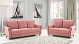 Celestia Mid Century Modern Upholstered Sloped Arms Living Room, Loveseat & Sofa