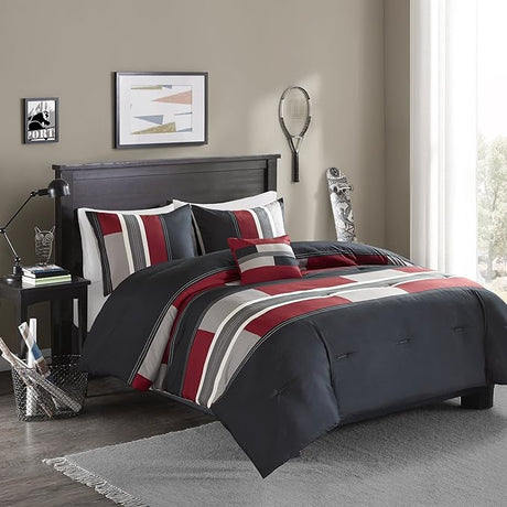 Casual Comforter Set Sporty Design, Vibrant Color, Active Lifestyle Boys Bedroom Décor