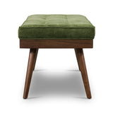 Luca Bench, Distressed Green Velvet