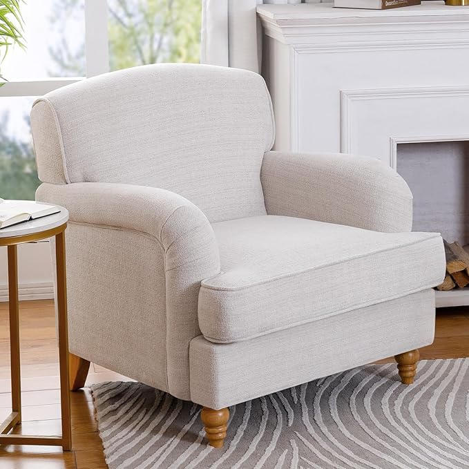 Oversized Chair, Chenille Modern Accent Chairs, Upholstered Armchair Single Sofa Chair