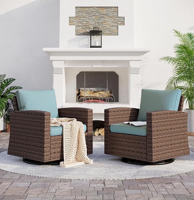Loveseat Patio Sofa，Outdoor 2-seat Wicker Rattan Patio Sofa