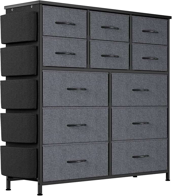 Dresser for Bedroom with 12 Drawers, Tall Dresser Chest of Drawers