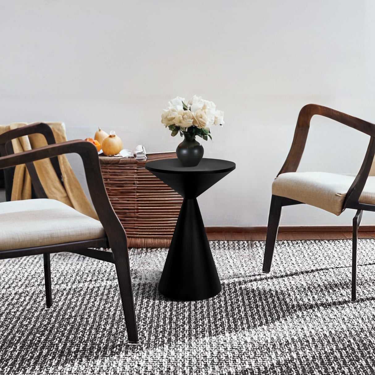 Small Drink Table, Round Martini Table, Drum End Table Side Table