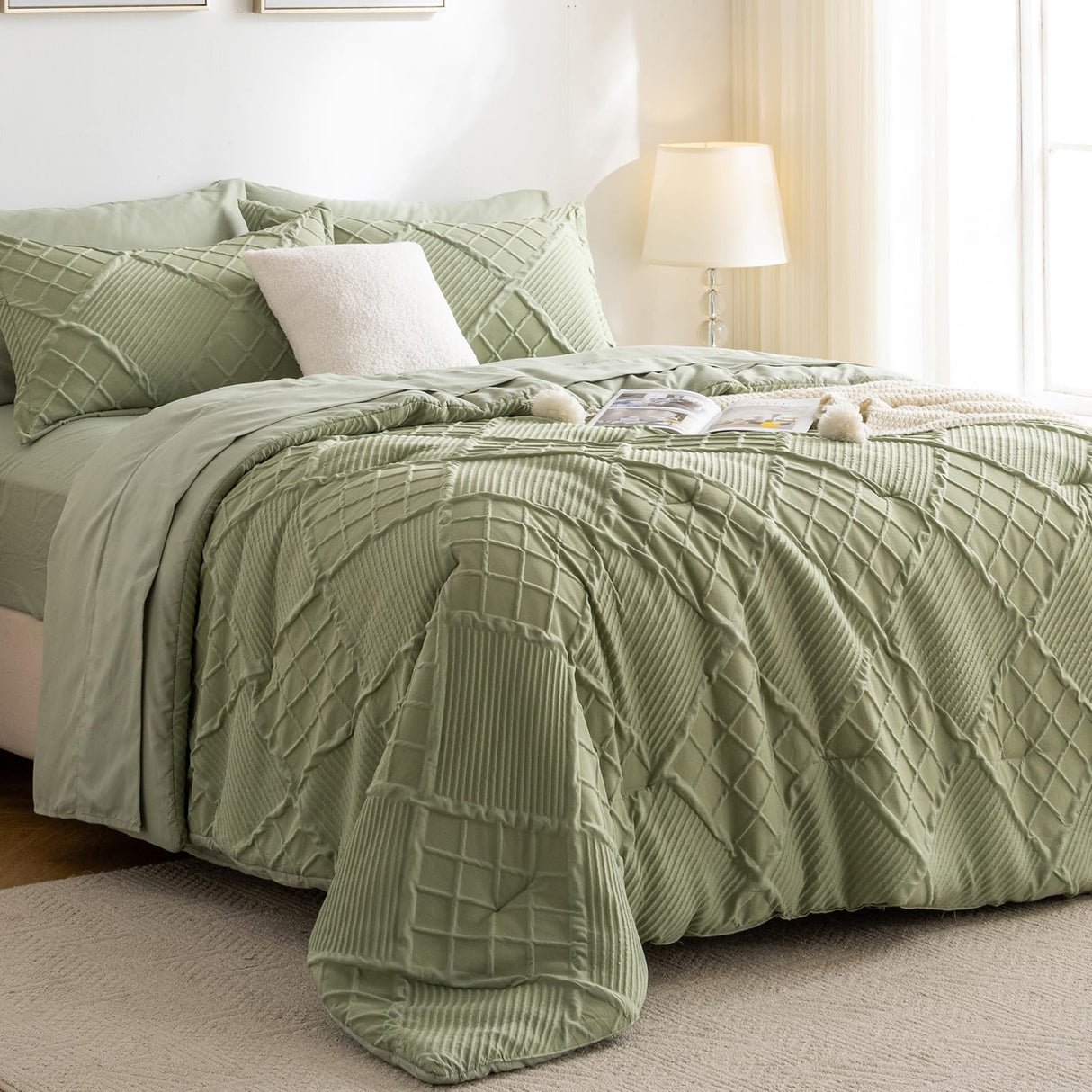 King Size Comforter Set-Green Comforter Set, All Seasons Bedding Set
