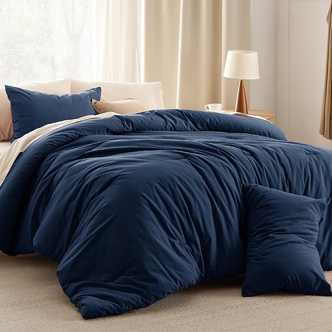 Comforter Set Queen Size Taupe - Cotton Fabric with Microfiber Inner Fill