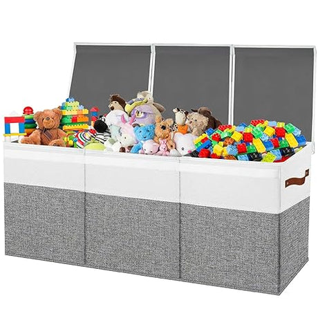 Large Toy Box Chest,Toy Storage Organizer,Storage Bins with Lids,Stuffed Animal Storage