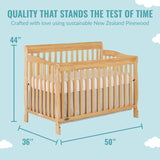 Ashton 4-In-1 Convertible Crib In Natural, Greenguard Gold, JPMA Certified, Non-Toxic Finishes, Features 4 Mattress Height Settings, Made Of Solid Pinewood