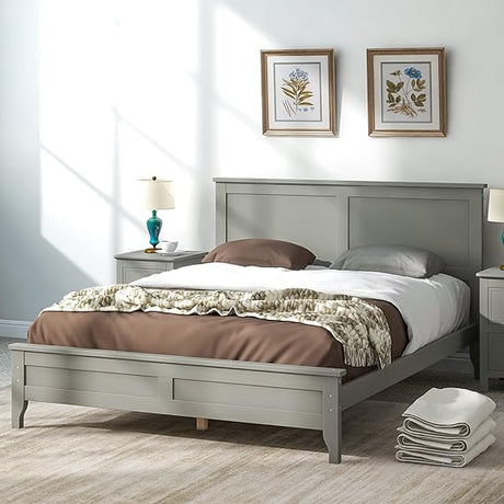 Queen Size Platform Bed Frame with Headboard