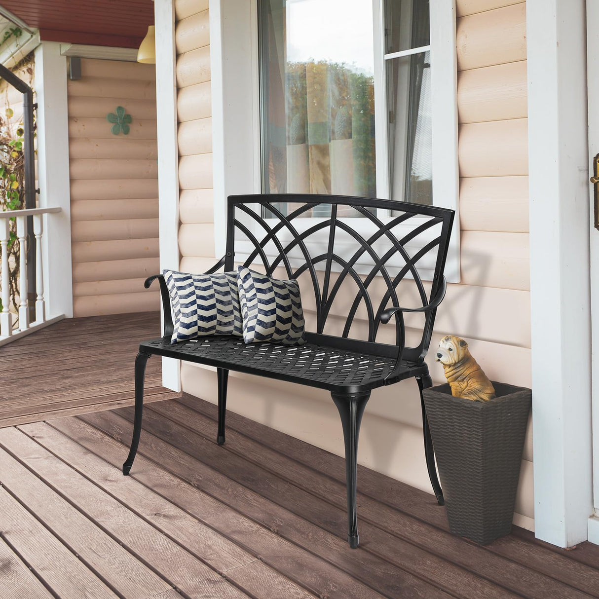 Outdoor Bench - Cast Aluminium Garden Bench