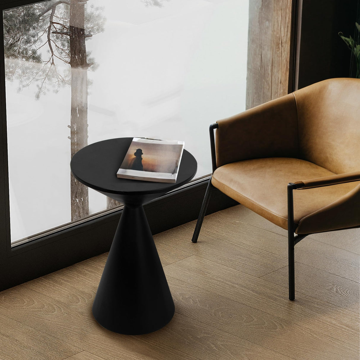 Small Drink Table, Round Martini Table, Drum End Table Side Table