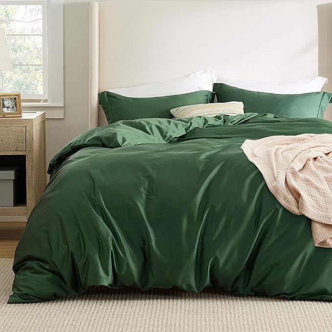 Cotton Duvet Cover Queen Size - Moisture Wicking and Silky Eucalyptus Lyocel