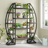 Curved Plant Stand Indoor, 8 Tiered Large Metal Plant Shelf, 69" Tall Industrial Flower