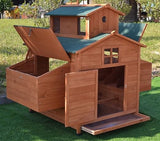 Deluxe Large Wood Chicken Coop Backyard Hen House 6-10 Chickens