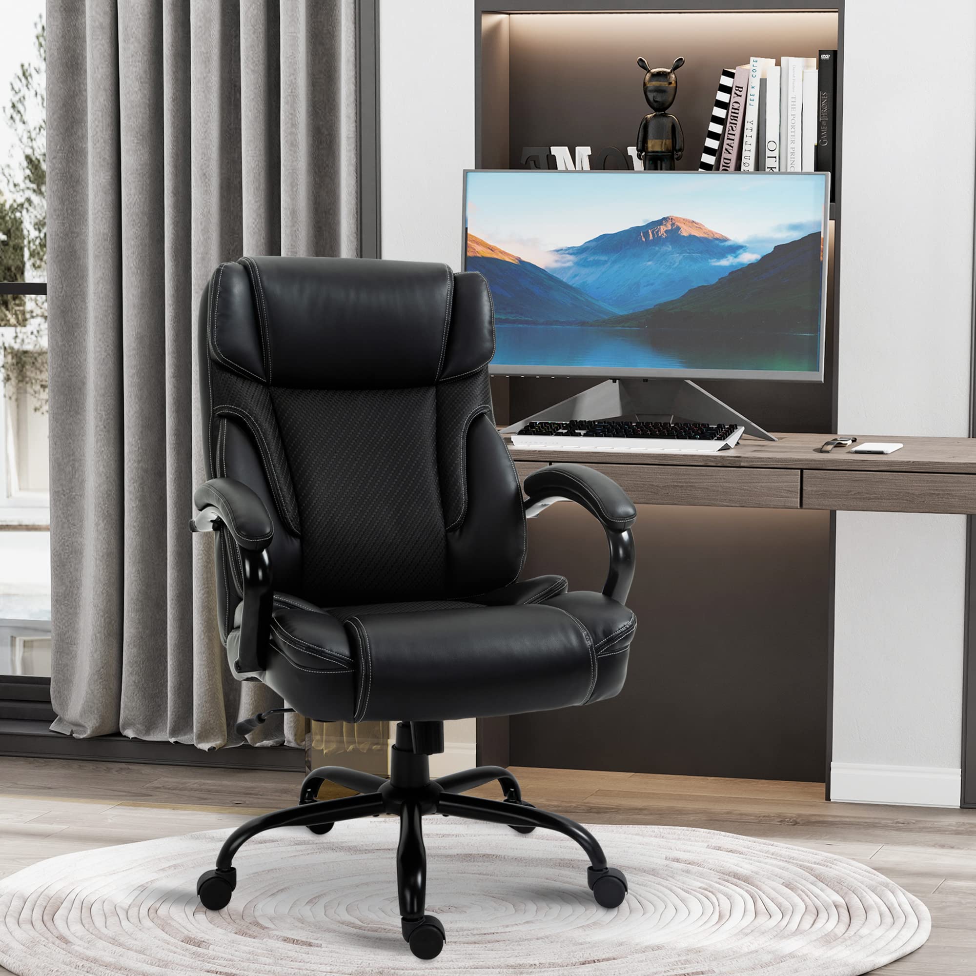 484LBS Big and Tall Ergonomic Executive Office Chair with Wide Seat, High Back