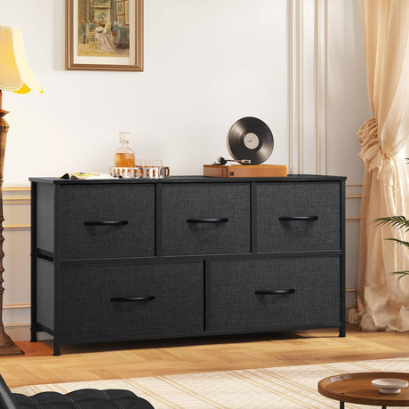 5 Dresser for Bedroom, Fabric Dresser with 5 Drawers, Chest of Drawers for Closet