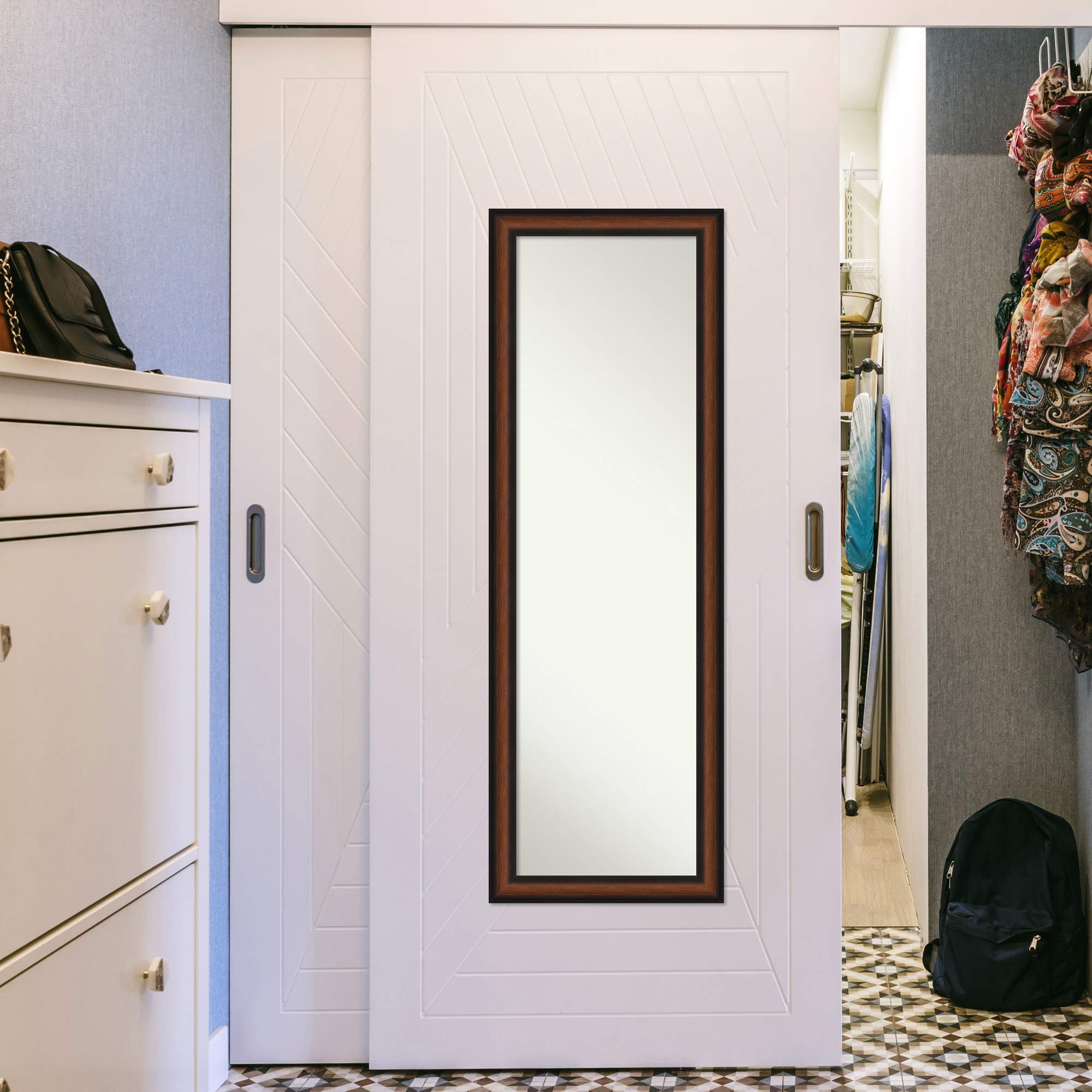 Door Wall Mirror, Full Length Mirror , Yale Walnut Full Body Mirror