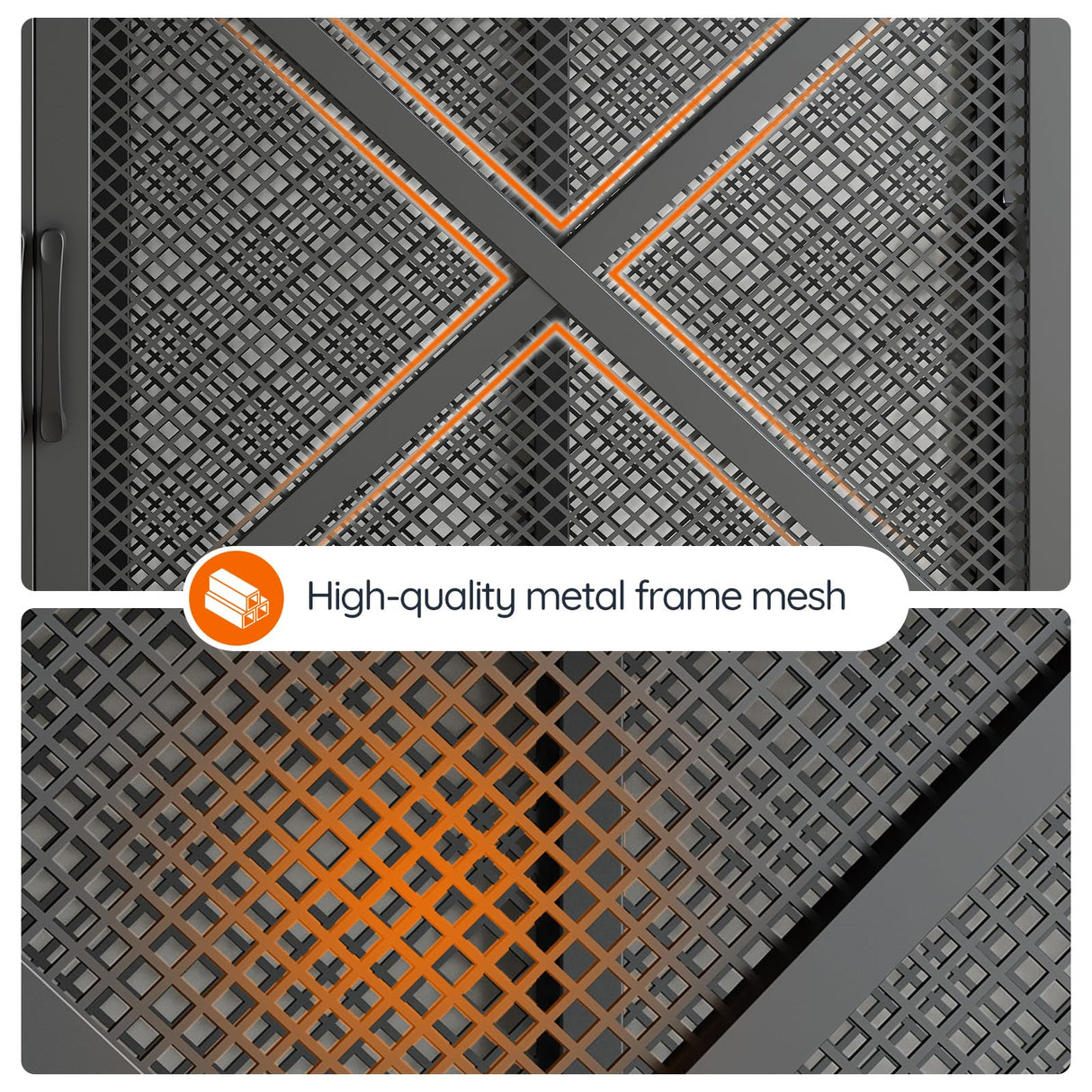 43.3" Dog Crate Furniture with LED Lights & Storage Shelves