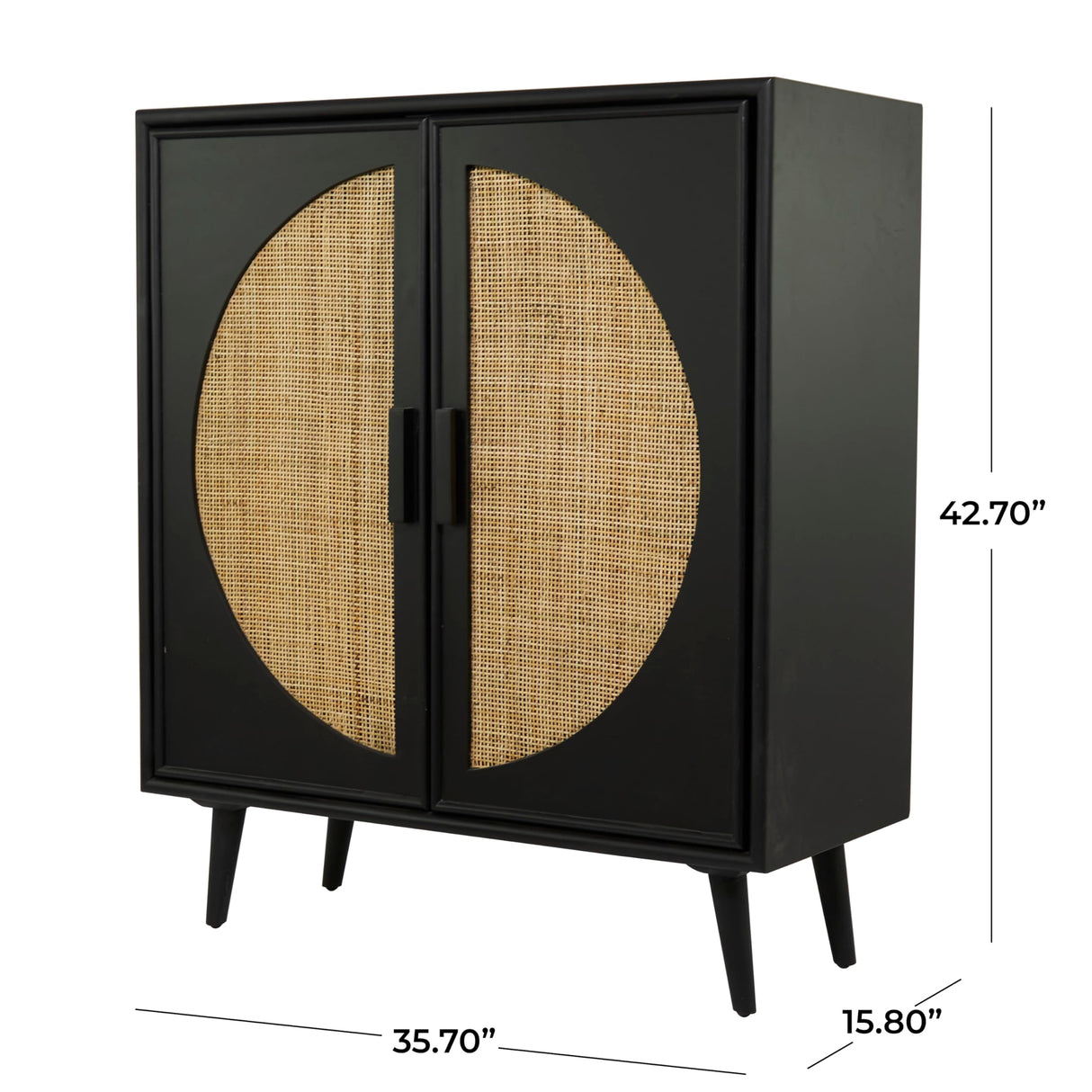 Bohemian Wood, Accent Cabinet 36" x 16" x 43", Black