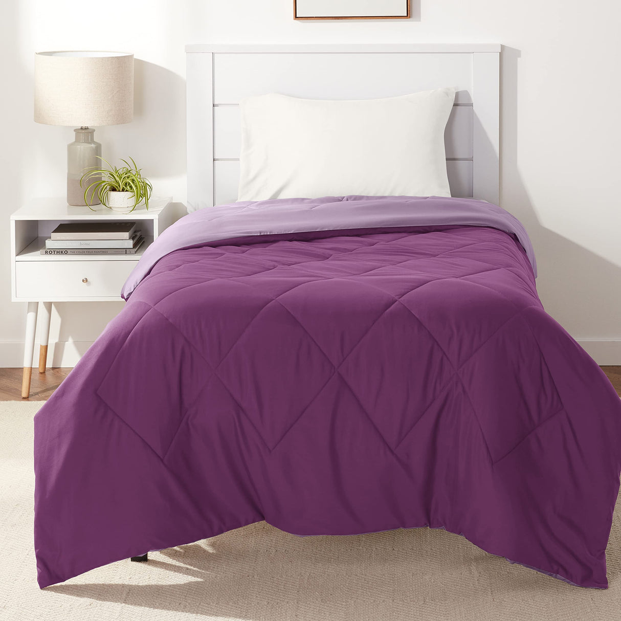 Warm and Cozy Reversible Lightweight Microfiber Comforter Blanket, Twin/Twin XL