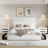 Full Size Platform Bed with 4 Storage Drawers