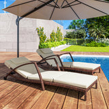 Wicker Chaise Lounge Chair Outdoor Set of 2, 5-Position Adjustable Reclining Pool Lounge Chairs