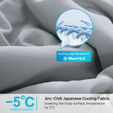 Cooling Comforter Queen, Cold Touch Fabric Absorbs Body Heat, Double-Sided Cool