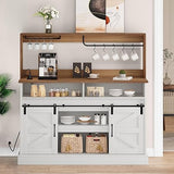 52" Farmhouse Buffet Cabinet with Storage, Sliding Barn Door, Sideboard Cabinet