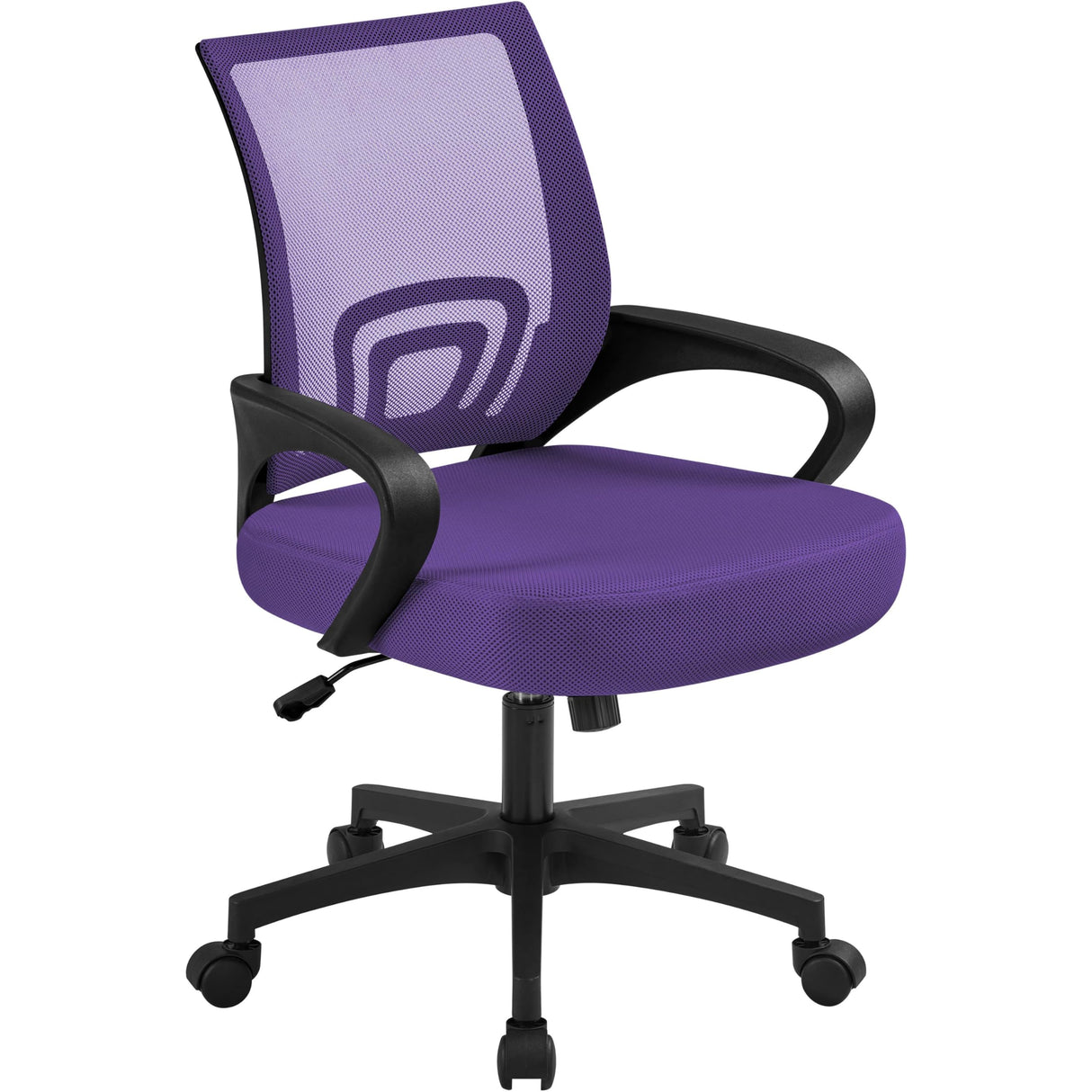 Yaheetech Office Chair Ergonomic Mesh Chair w/Lumbar Support Armrest Wheels Comfortable Racing Seat Adjustable Swivel Rolling Home Executive Mid Back Computer Chair for Adults, Purple