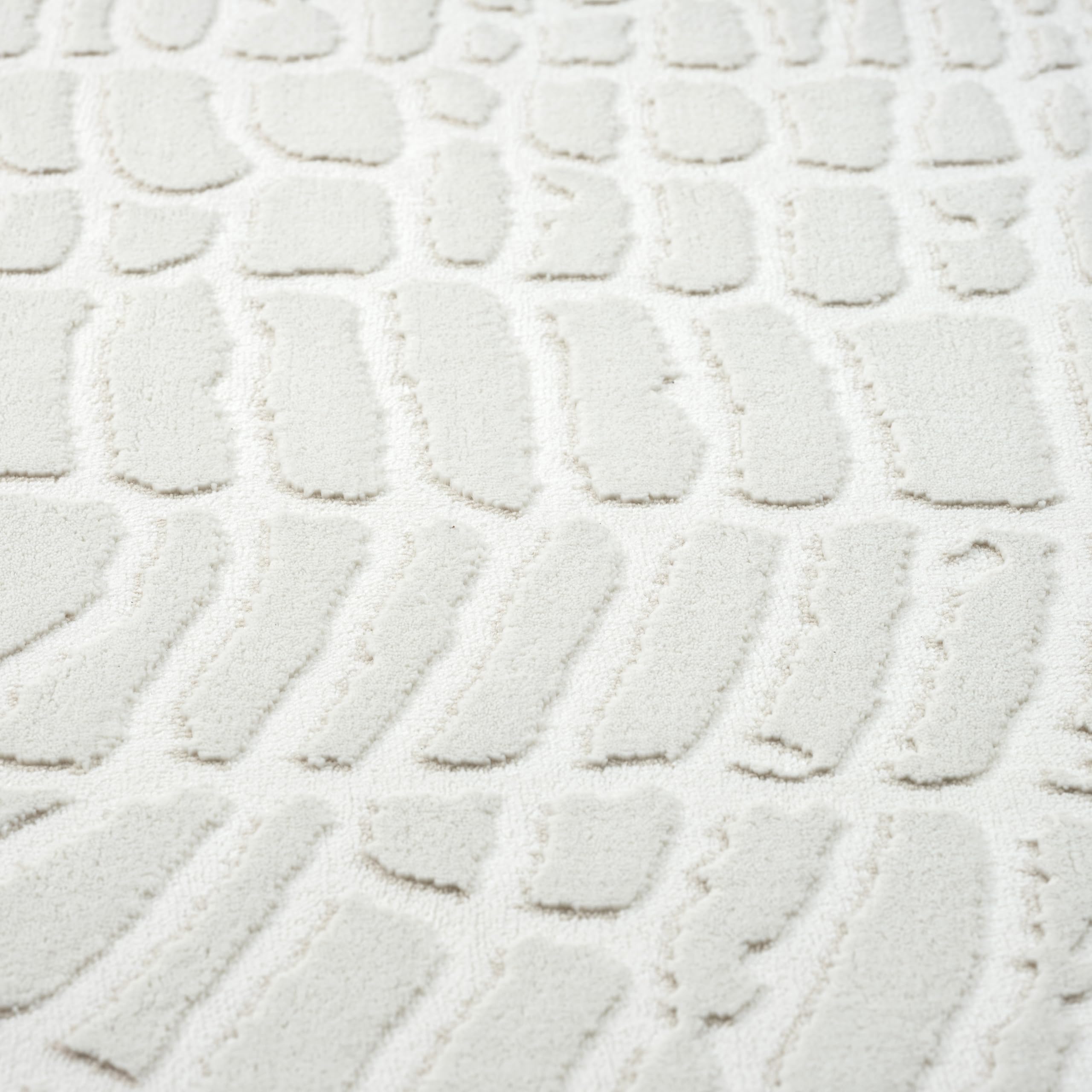 Abani Cream Area Rug for Living Room, Bedroom - Pebble Pattern - 8 x 10 - Durable & Easy to Clean