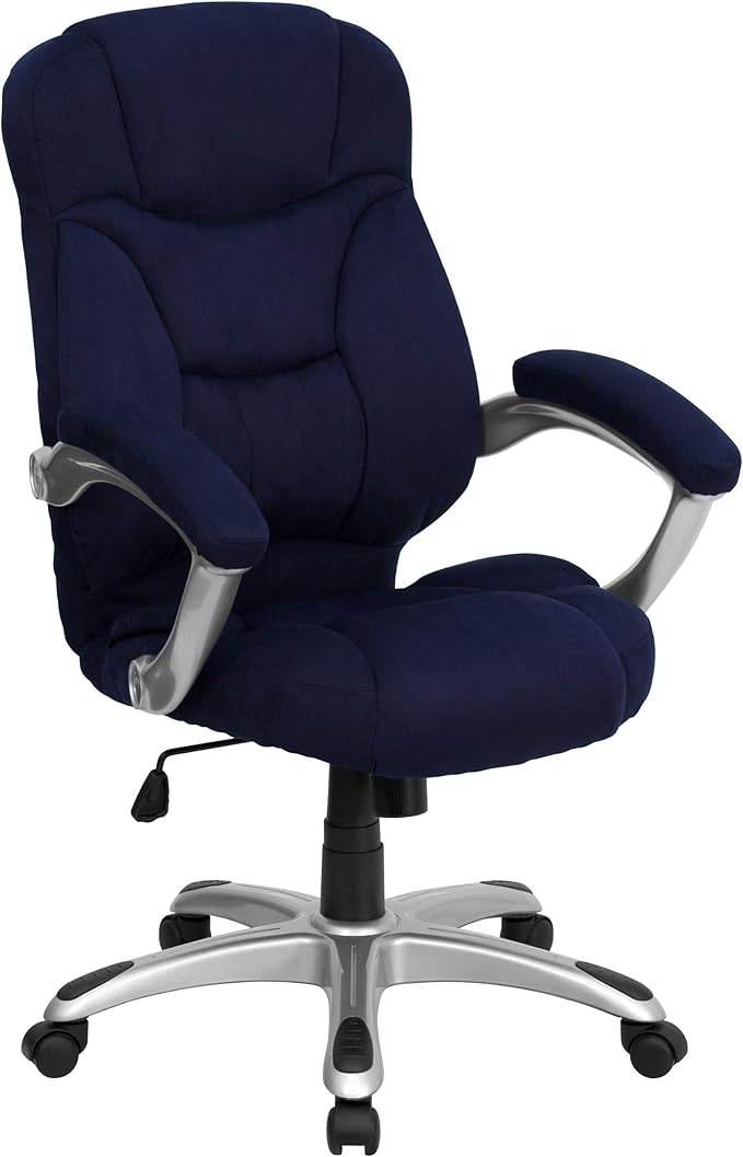 Jessie High Back Black Microfiber Contemporary Executive Swivel Ergonomic Office Chair