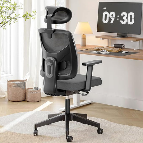 Ergonomic Office Chair, High Back Desk Chairs with Slide Seat, Adjustable Backrest