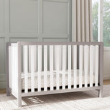 Colby 4-in-1 Low-Profile Convertible Crib in Grey and White, Greenguard Gold Certified