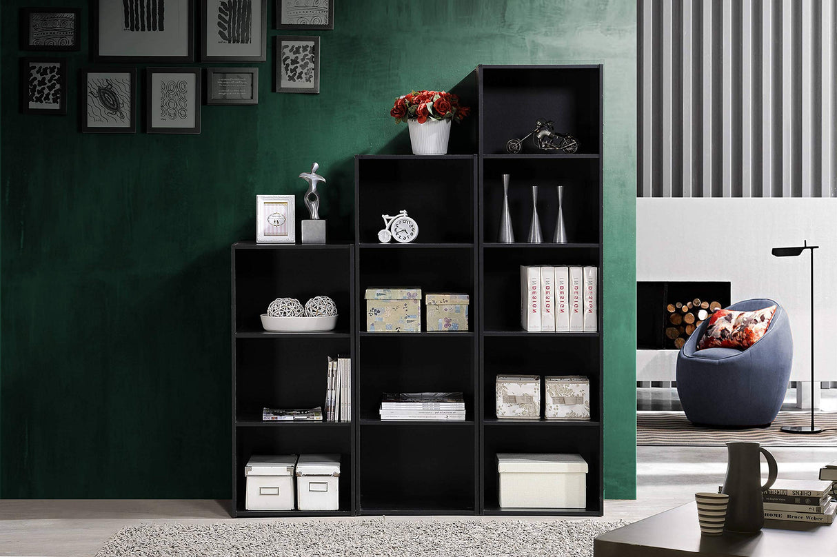 Import 5 Shelf Bookcase, Black