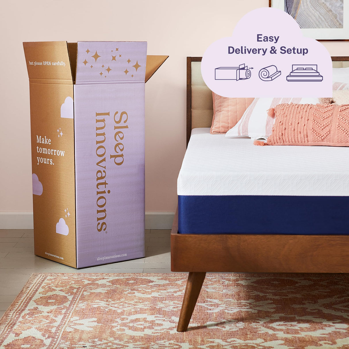 Sleep Innovations Shiloh 12 Inch Memory Foam Mattress, Twin Size, Bed in a Box, Cradling Medium Support