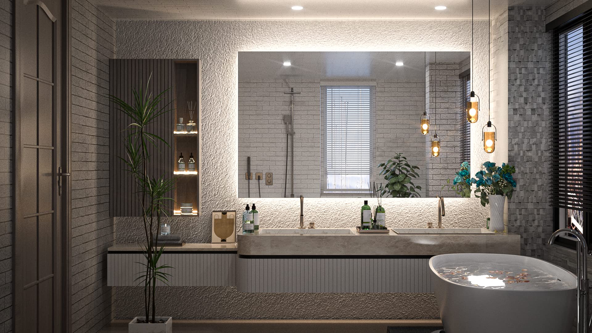 LED Backlit Bathroom Mirror, 3-Color Vanity Mirror