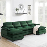109.8“ Sectional Sofa Cloud Couch for Living Room, Modern Chenille Large Overstuffed U