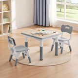 Table and Chairs Set, Height Adjustable Toddler Table and Chair Set for Kids Ages 3-8,