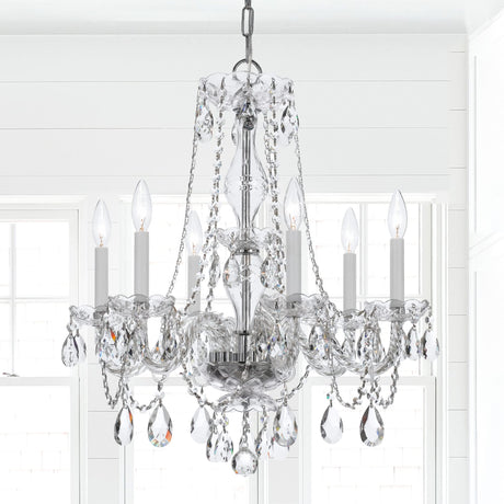 Six Light Chandelier in Classic Style - 23 Inches Wide by 25 Inches High-Hand Cut Crystal