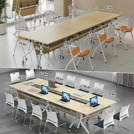 6-Pack Folding Conference Table,Modern Office Conference Room Table